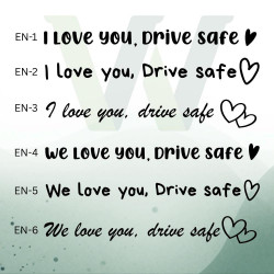 Rückspiegel Aufkleber Auto „Ich liebe dich, fahr vorsichtig“