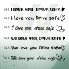 Rückspiegel Aufkleber Auto „Ich liebe dich, fahr vorsichtig“