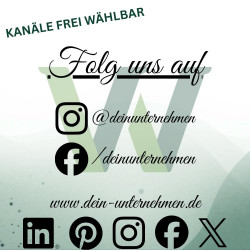 Personalisierter Social Media Aufkleber | Instagram Facebook X LinkedIn Pinterest | Schaufenster Sticker Business