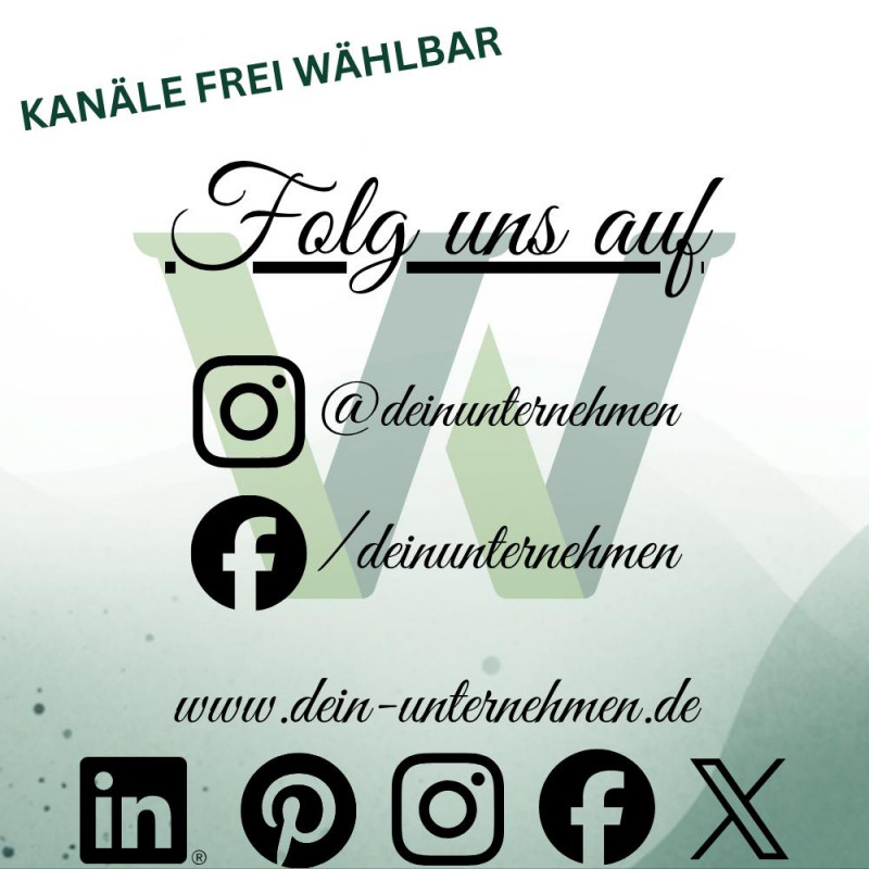 Personalisierter Social Media Aufkleber | Instagram Facebook X LinkedIn Pinterest | Schaufenster Sticker Business