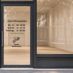 Schaufenster Aufkleber für Geschäfte – Kartenzahlung, Barzahlung, Bitte klingeln, Videoüberwachung