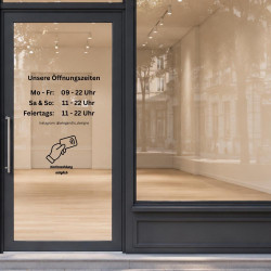 Schaufenster Aufkleber für Geschäfte – Kartenzahlung, Barzahlung, Bitte klingeln, Videoüberwachung