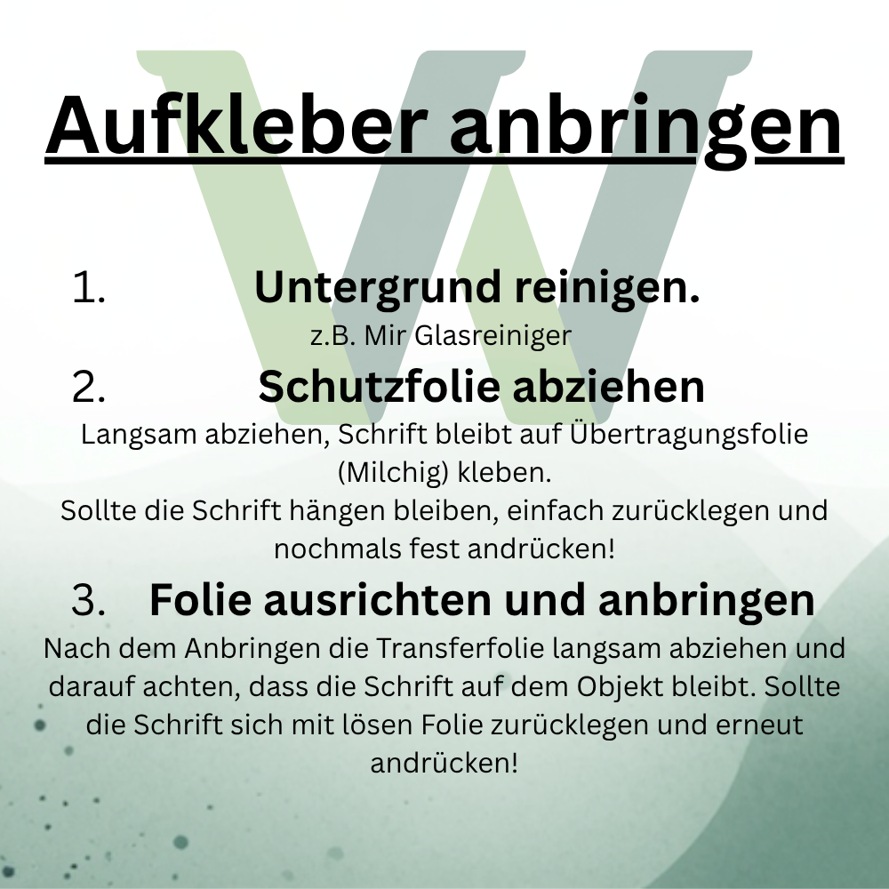 Aufkleber Anbringen